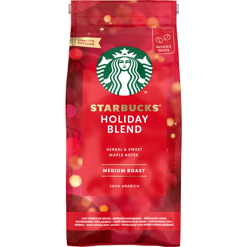 Een afbeelding van Starbucks Holiday blend medium roast bonen