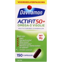 Een afbeelding van Davitamon Actifit omega-3 visolie capsules 50+