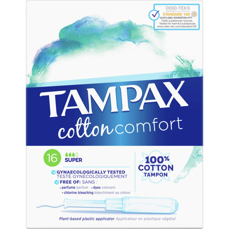 Een afbeelding van Tampax Cotton Comfort Super 16ct