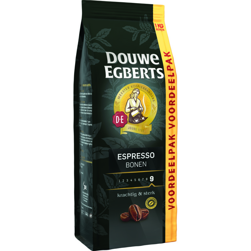 Een afbeelding van Douwe Egberts Espresso bonen voordeelpak