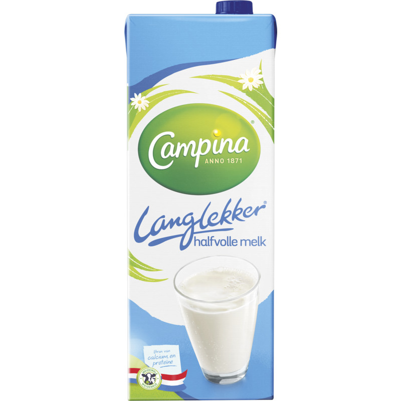 Een afbeelding van Campina Langlekker halfvolle melk