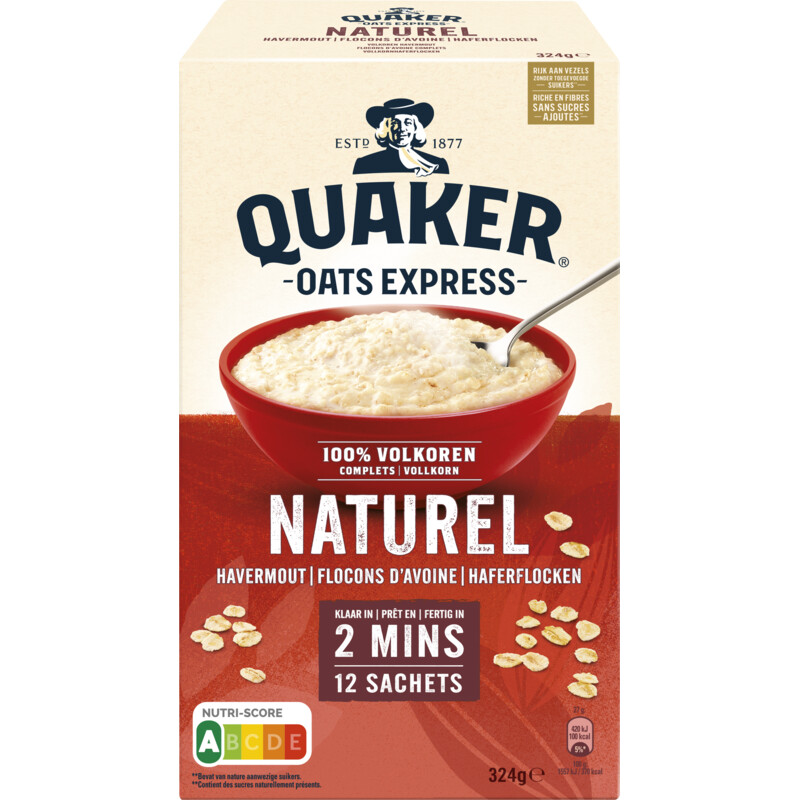 Een afbeelding van Quaker Oats express havermout naturel