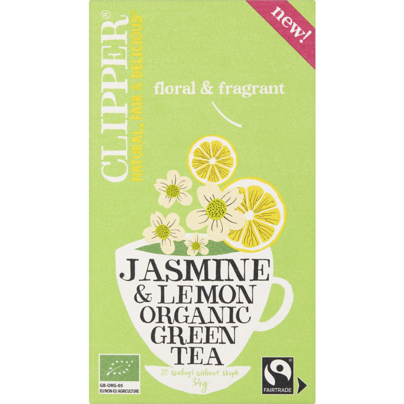 Een afbeelding van Clipper Organic green tea jasmine & lemon