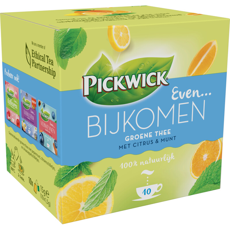 Pickwick Even bijkomen groene thee citrus & munt bestellen | Albert Heijn