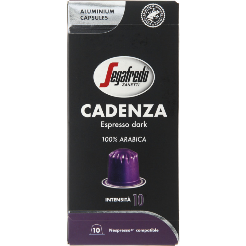 Een afbeelding van Segafredo Cadenza espresso dark capsules