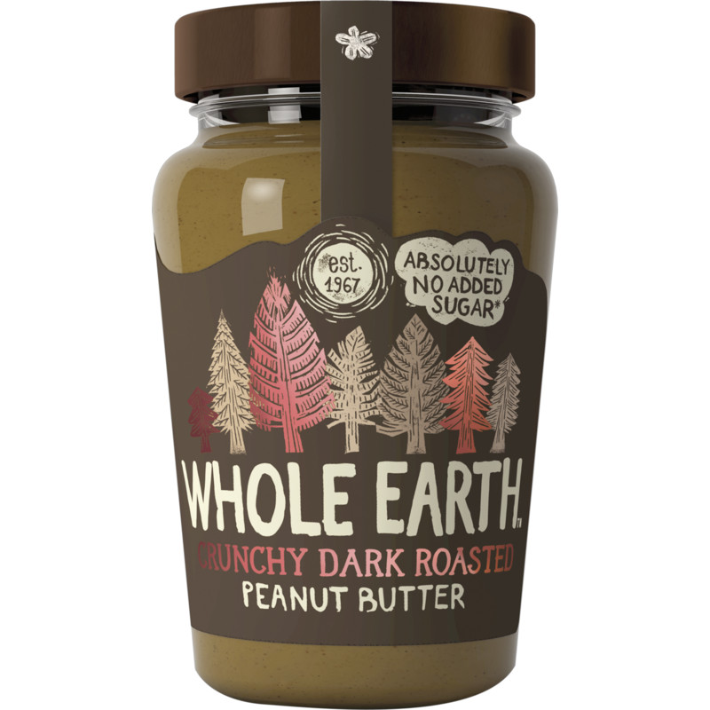 Een afbeelding van Whole Earth Crunchy dark roasted peanut butter