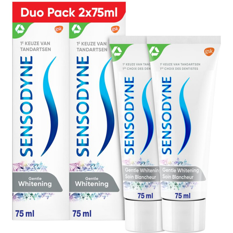 Een afbeelding van Sensodyne Gentle whitening tandpasta duo pack