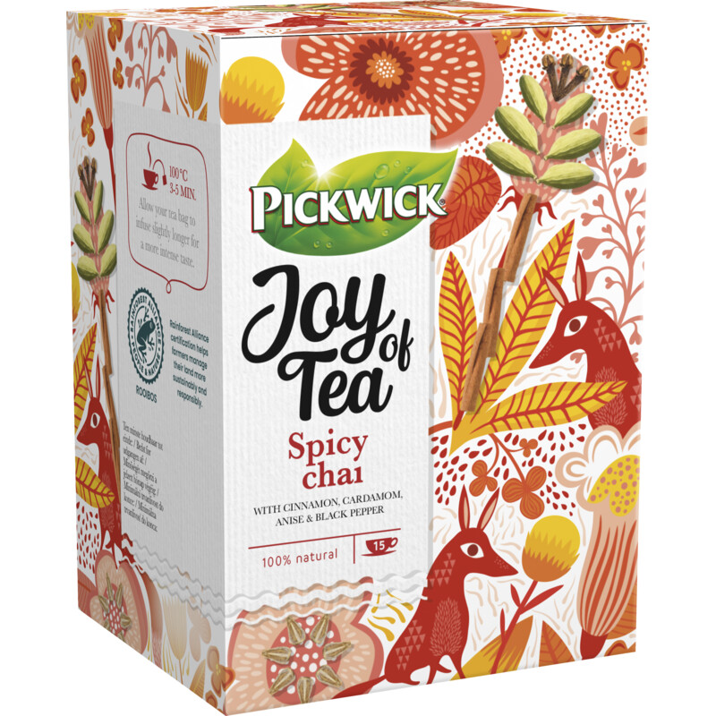 Een afbeelding van Pickwick Joy of tea spicy chai rooibos thee