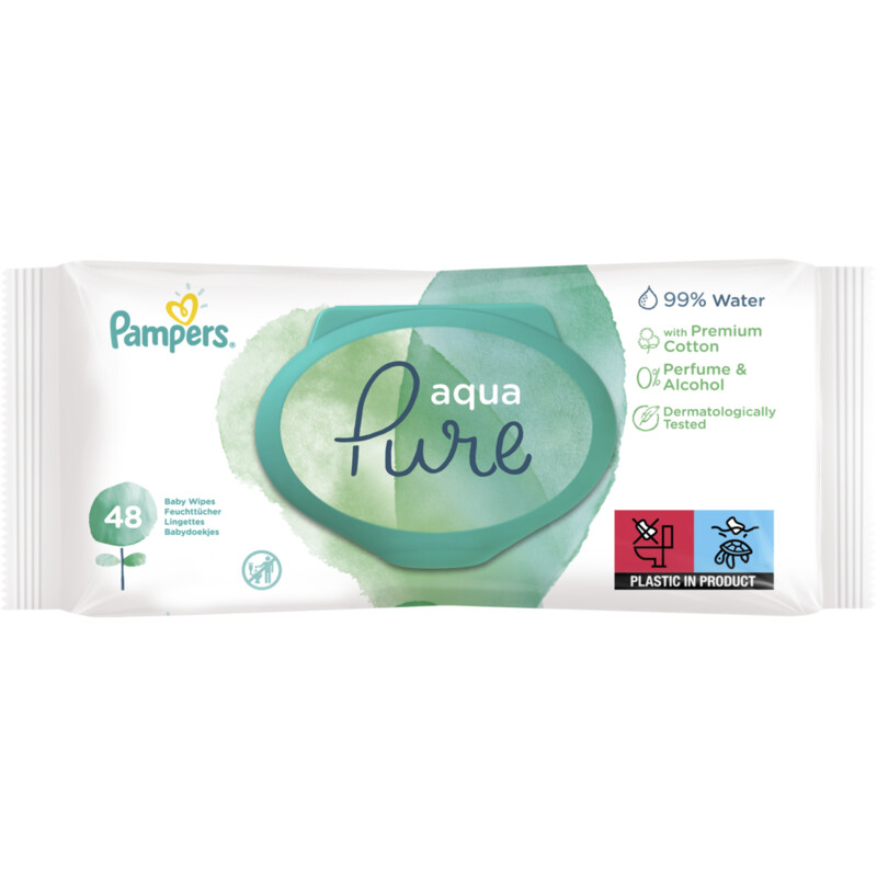 Een afbeelding van Pampers Harmonie new baby 0% plastic babydoekjes