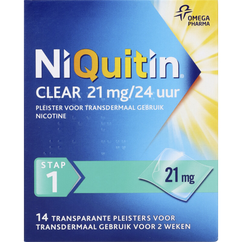 Een afbeelding van Niquitin Clear pleisters 21 mg stoppen met roken