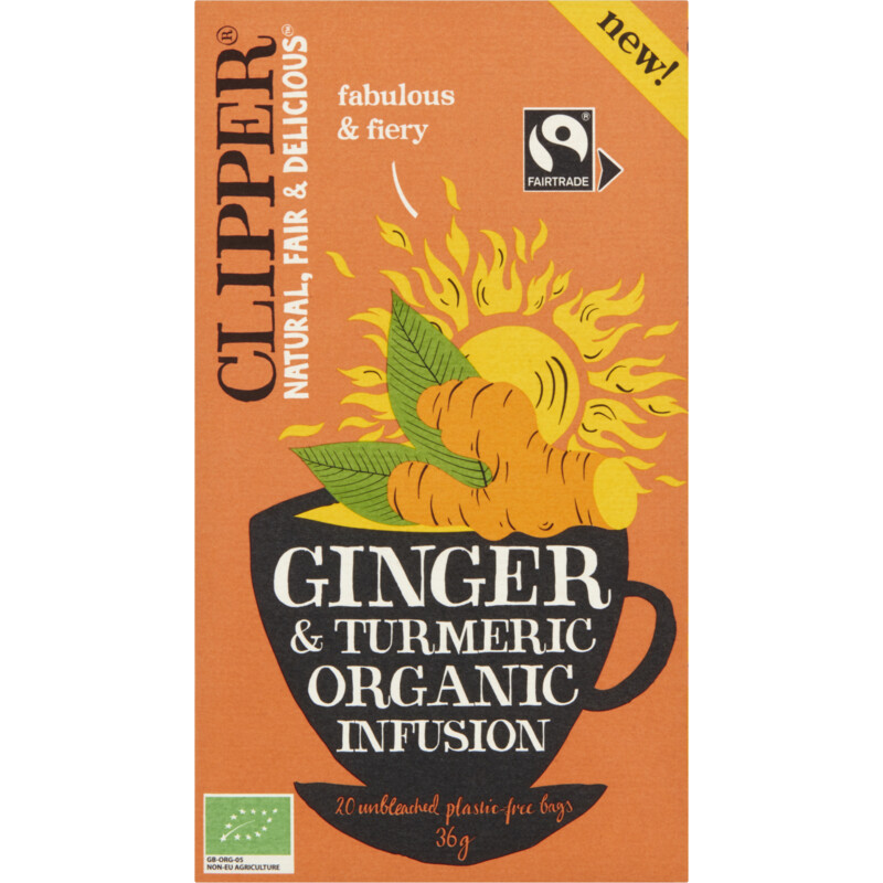 Een afbeelding van Clipper Ginger turmeric organic infusion
