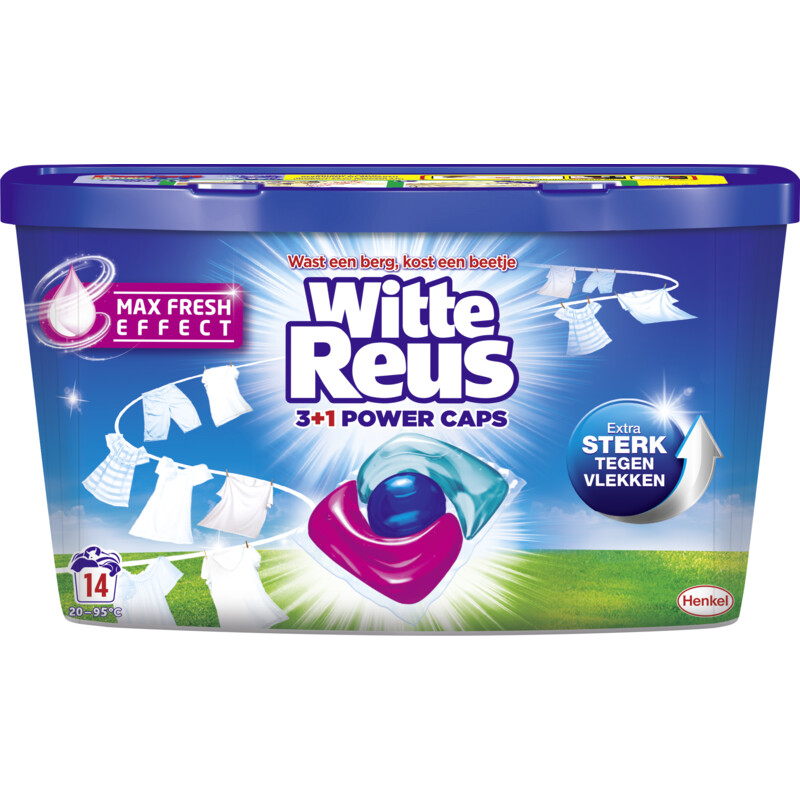 Een afbeelding van Witte Reus White 3+1 power wasmiddel capsules wit