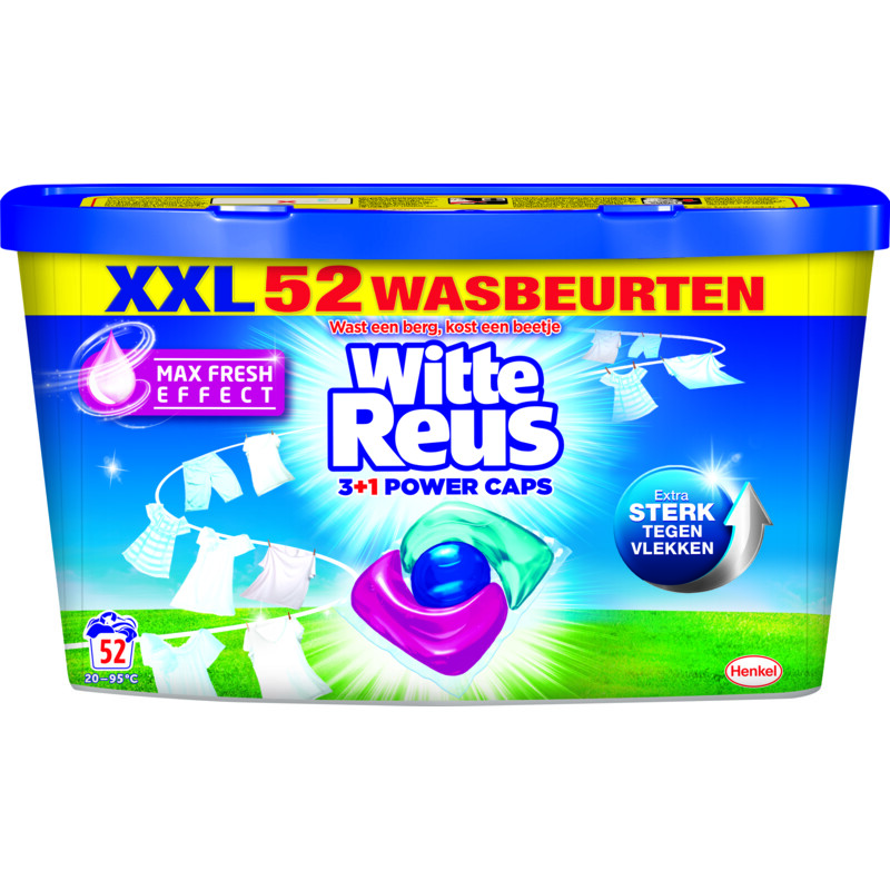 Een afbeelding van Witte Reus White 3+1 power wasmiddel capsules wit