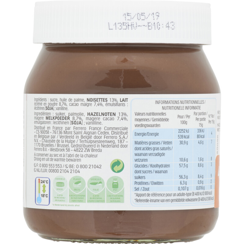 Een afbeelding van Nutella Hazelnootpasta