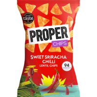 Een afbeelding van Proper Sweet Sriracha Chilli Lentil Chips