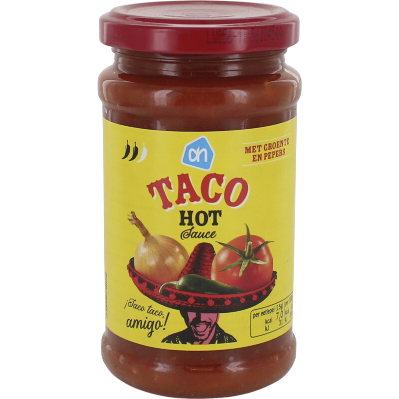 Een afbeelding van AH Taco saus hot