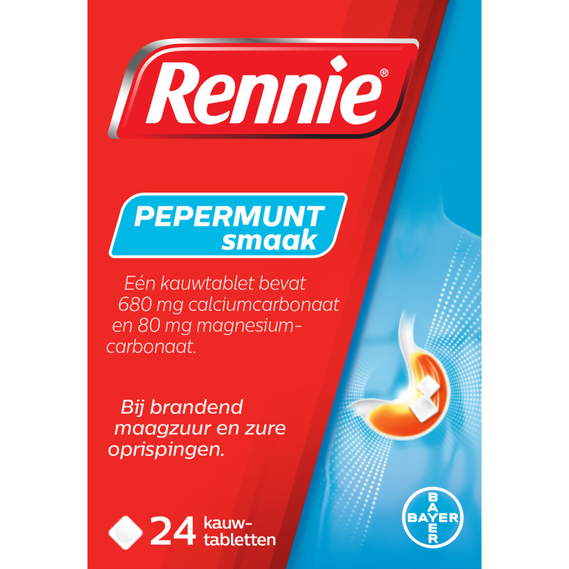 Een afbeelding van Rennie Pepermunt kauwgom tabletten