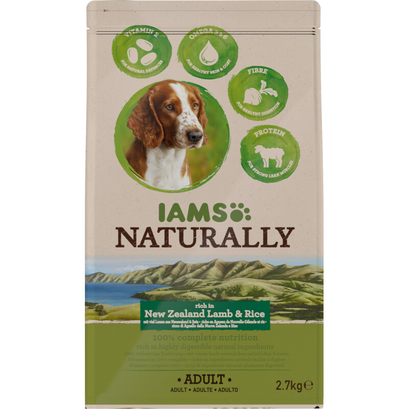 Een afbeelding van IAMS Naturally dog lam & rijst