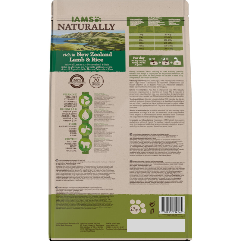 Een afbeelding van IAMS Naturally dog lam & rijst