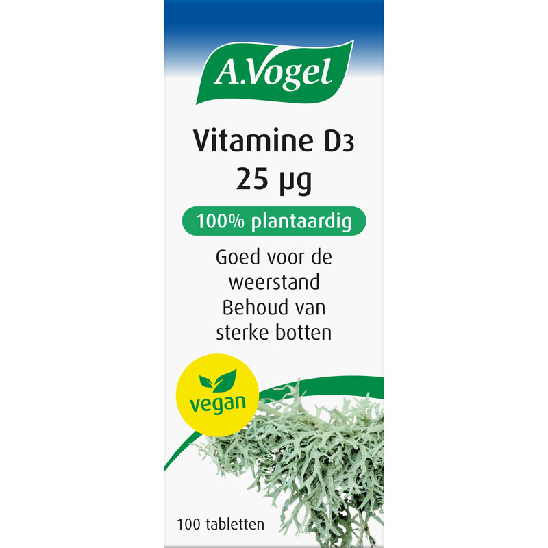 Een afbeelding van A.Vogel Vitamine d3 25 mcg tabletten plantaardig