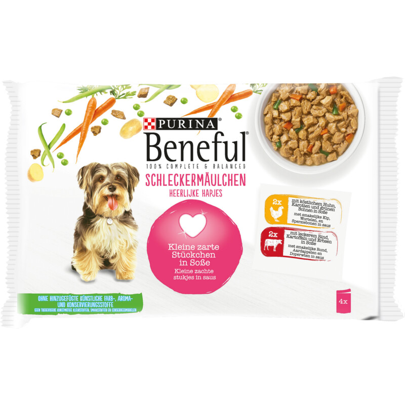 Een afbeelding van Beneful Maaltijdzakjes kip & rund hondenvoer