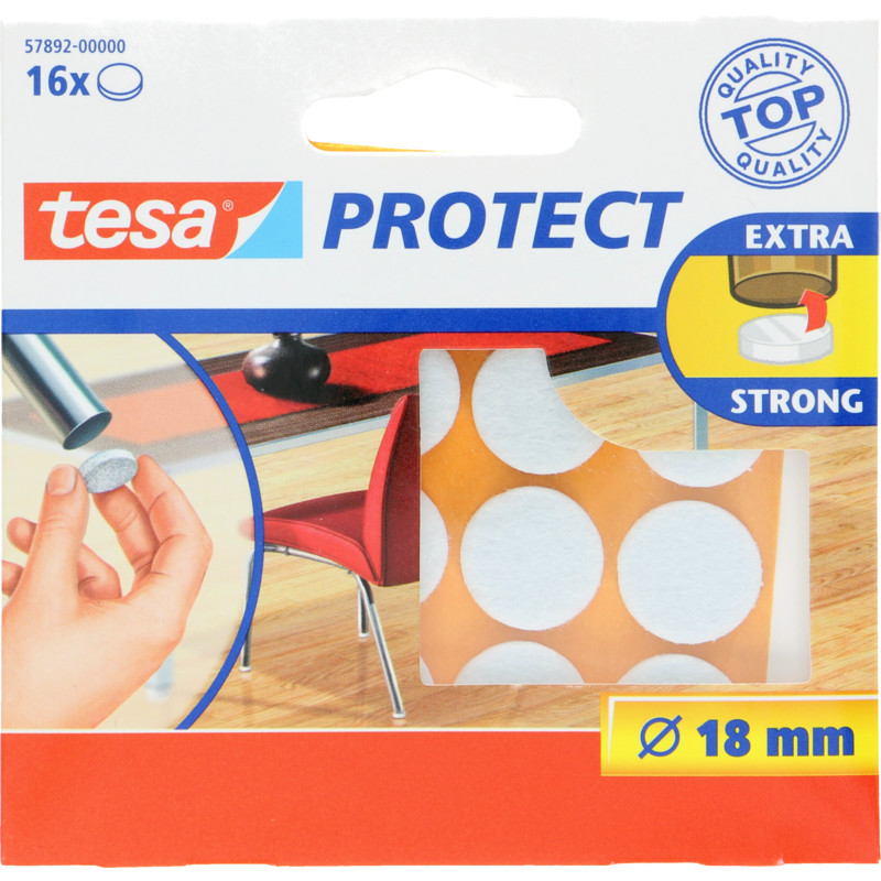 Een afbeelding van Tesa Anti krasviltjes 18mm wit