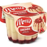 Een afbeelding van Mona Griesmeelpudding met rode bessensaus