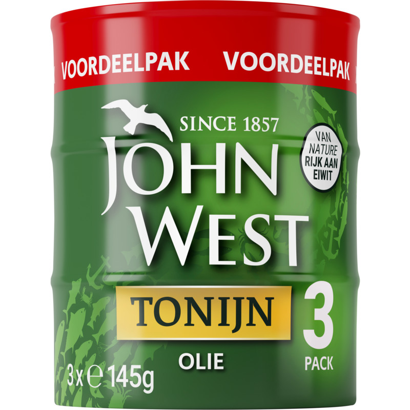 Een afbeelding van John West Tonijn in olie 3-pack