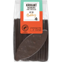 Een afbeelding van AH Krokant blaadjes pure chocolade