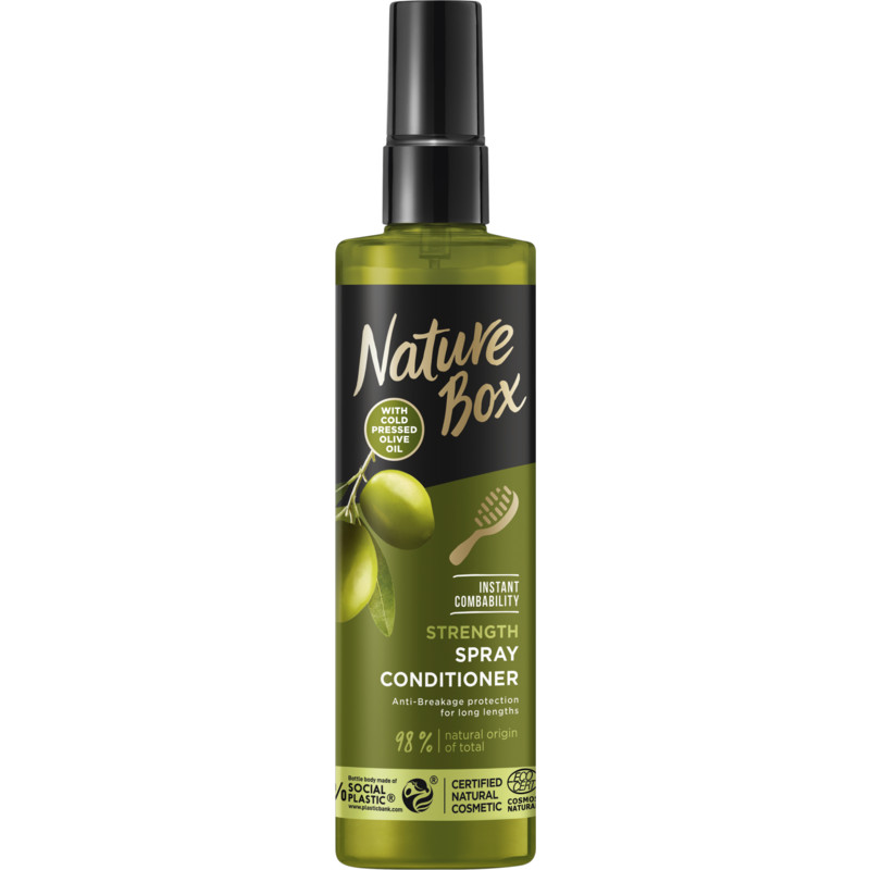 Een afbeelding van Nature Box Olive spray conditioner