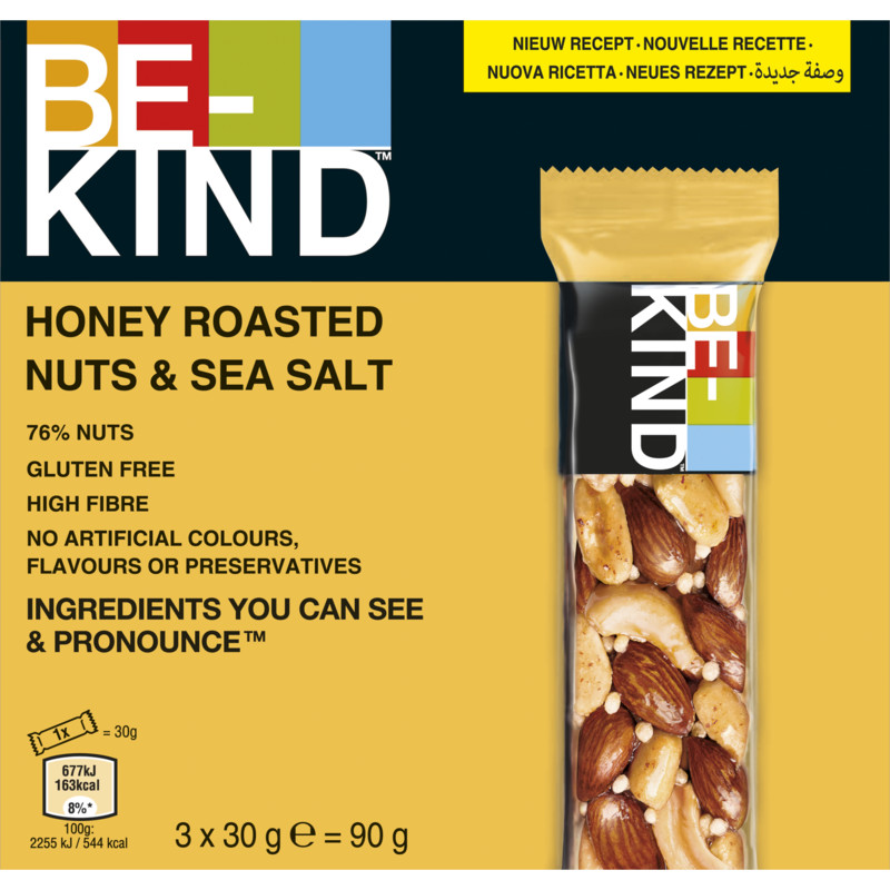 Een afbeelding van Be-Kind Notenreep honing zeezout 3-pack
