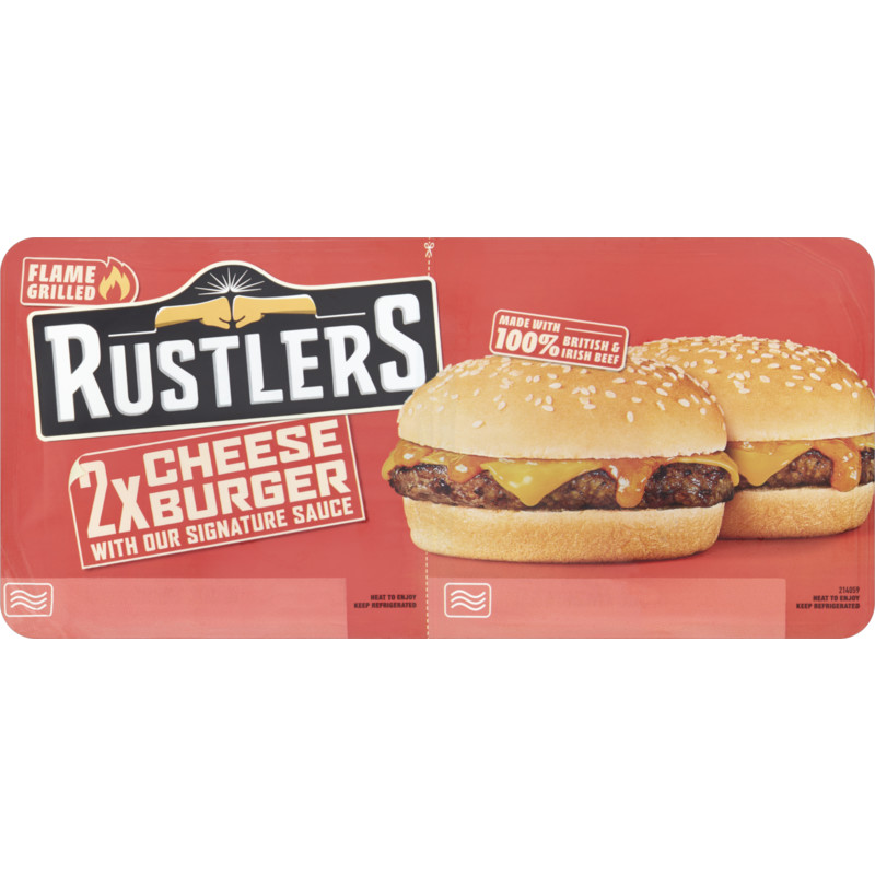 enkel en alleen Pakistaans Vader fage Rustlers Cheeseburger 2-pack bestellen | Albert Heijn