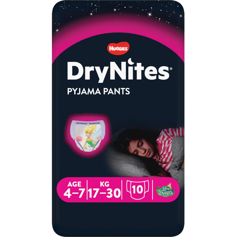 Een afbeelding van Huggies DryNites luierbroekjes meisje 4-7 jaar