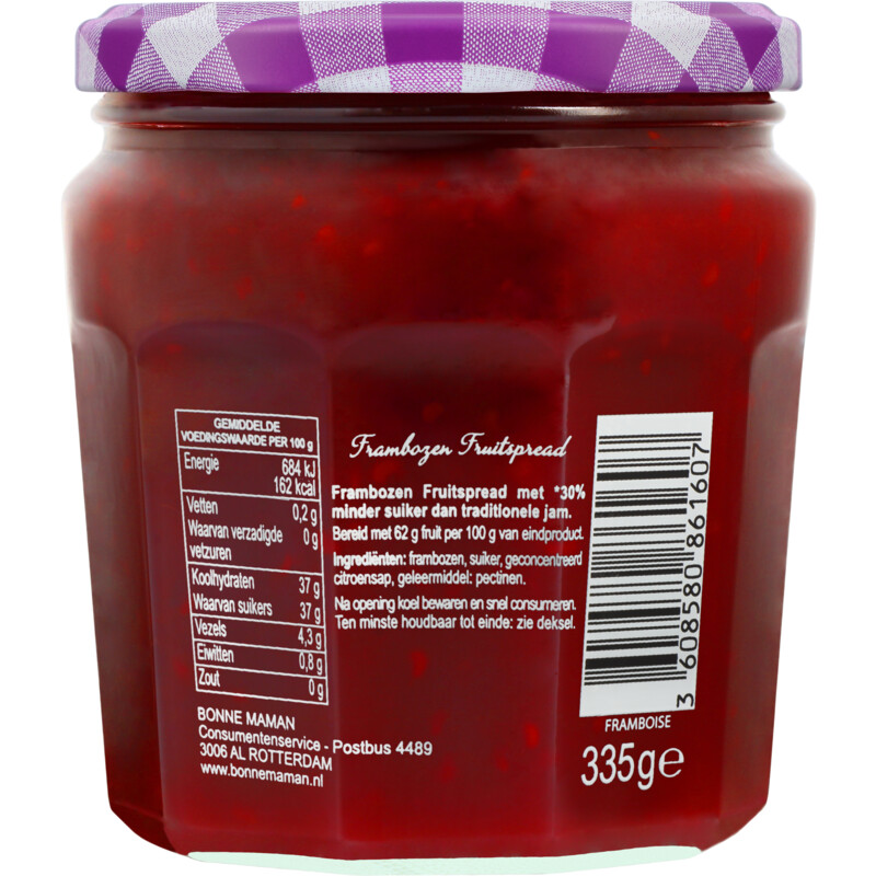 Een afbeelding van Bonne Maman Frambozen meer fruit minder suiker