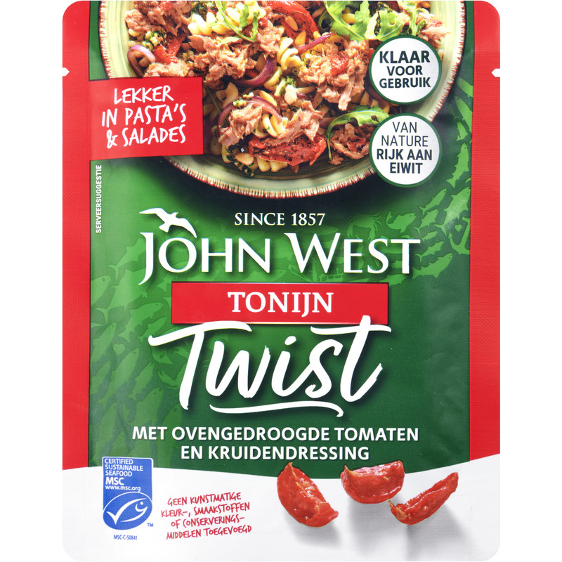 Een afbeelding van John West Tonijn twist ovengedroogde tomaat