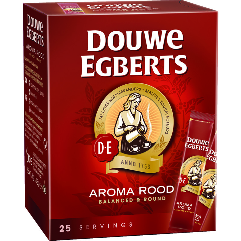 Een afbeelding van Douwe Egberts Aroma rood sticks oploskoffie
