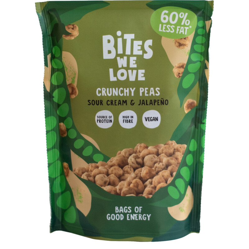 Een afbeelding van BitesWeLove Crunchy peas sour cream & jalapeno