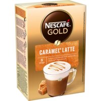 Een afbeelding van Nescafé Gold caramel latte oploskoffie