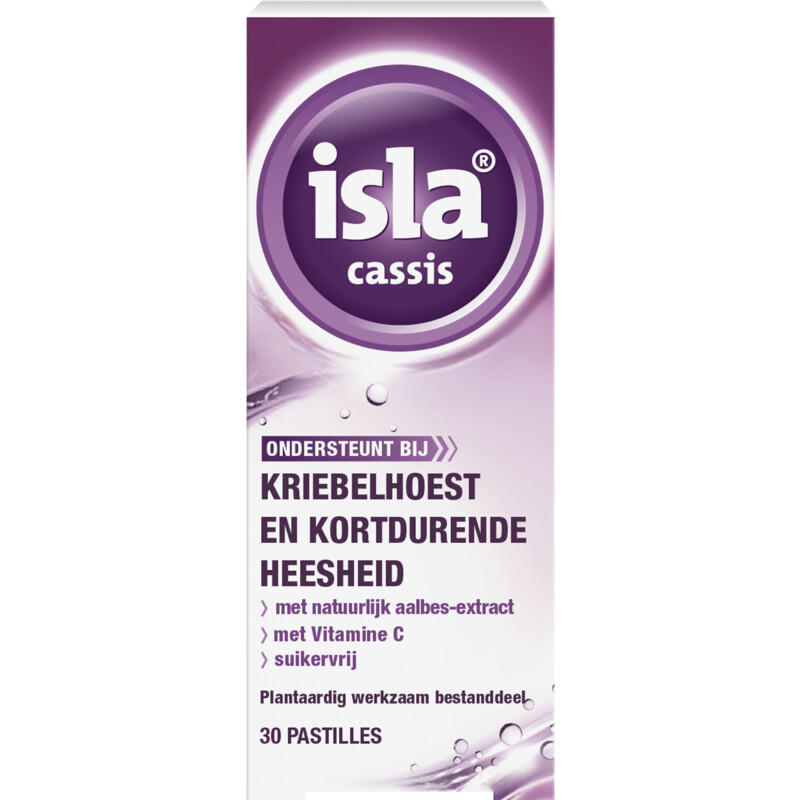 Een afbeelding van Isla Cassis zuigtablet tegen kriebelhoest