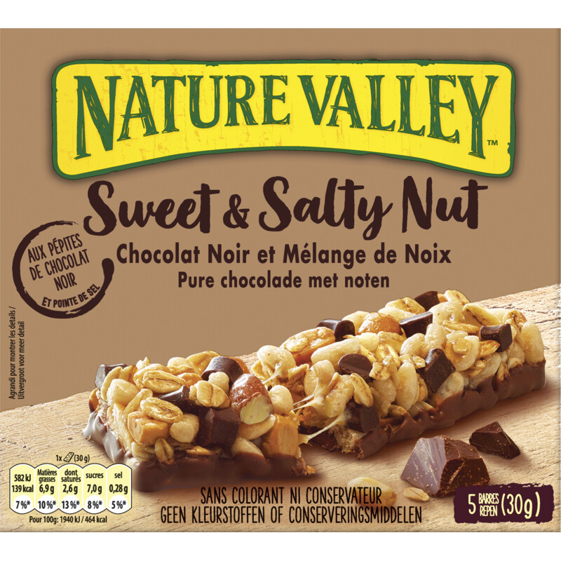 Nature Valley Sweet & salty nut pure chocolade repen bestellen