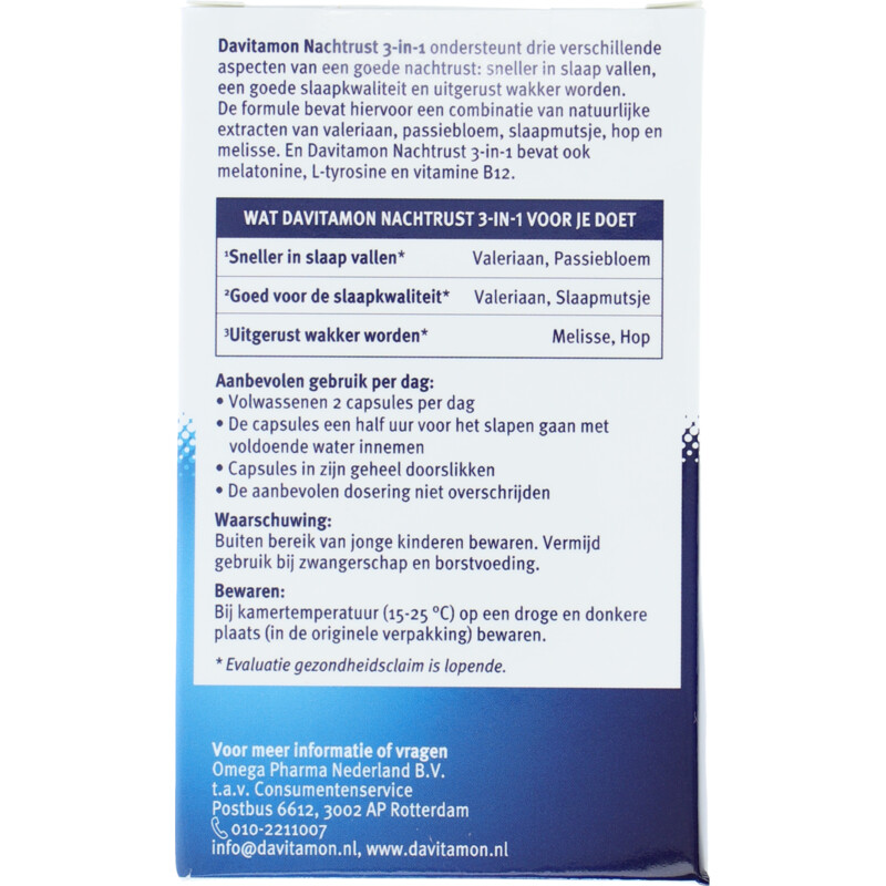 Een afbeelding van Davitamon Nachtrust 3-in-1 capsules