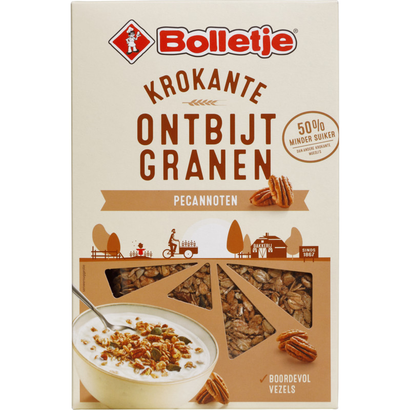 Een afbeelding van Bolletje Krokante ontbijtgranen pecannoten