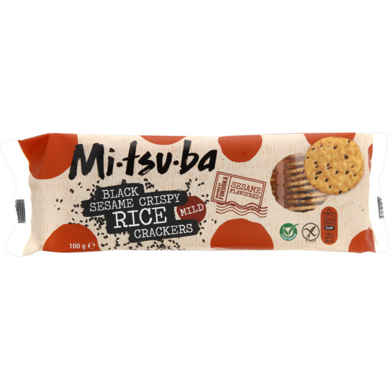 Een afbeelding van Mitsuba Black sesame crackers