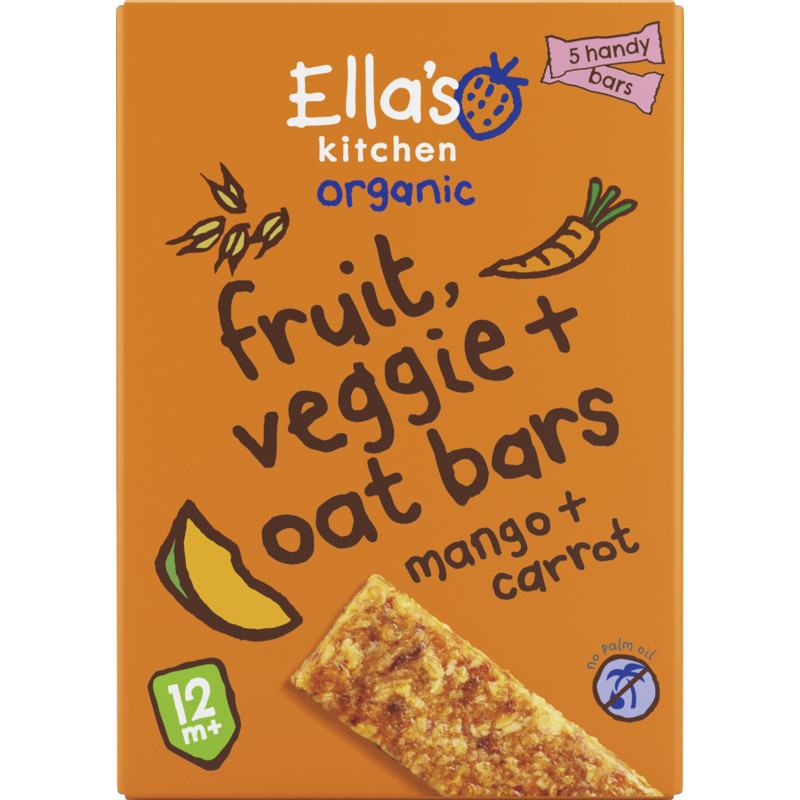 Een afbeelding van Ella's Kitchen Mango + wortel haverrepen 12+ bio