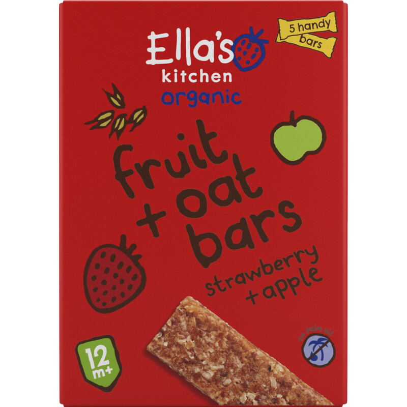 Een afbeelding van Ella's kitchen Aardbeien appels haverrepen bio 12+ mnd