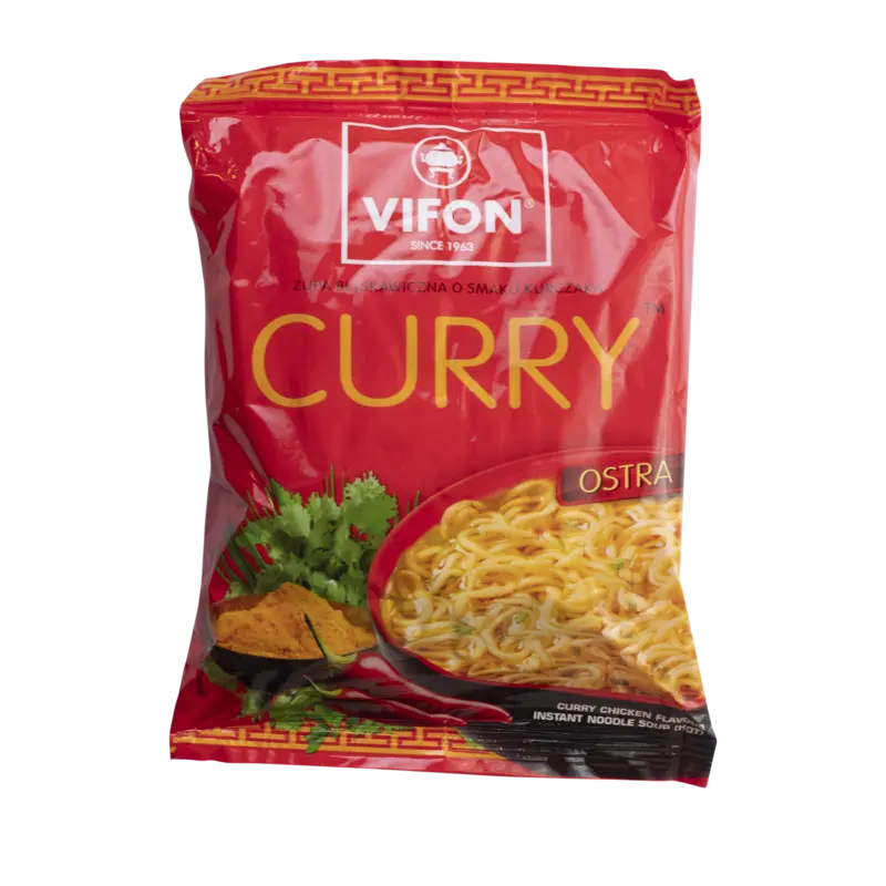 Noodlesoep curry chicken