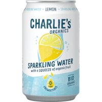 Een afbeelding van Charlie's Organics sparkling water lemon