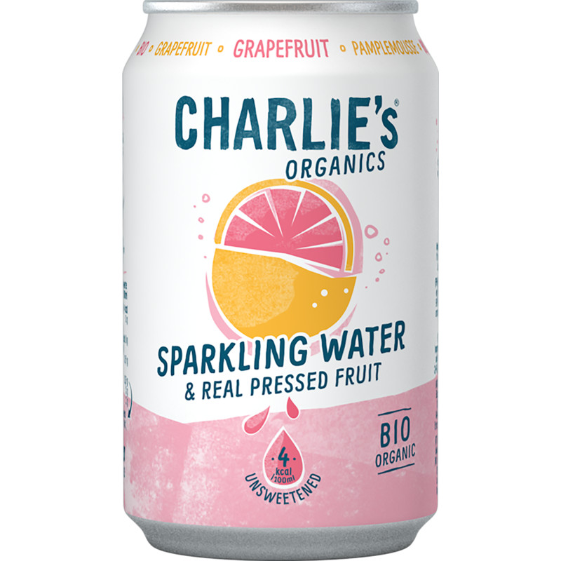 Een afbeelding van Charlie's Organics sparkling grapefruit