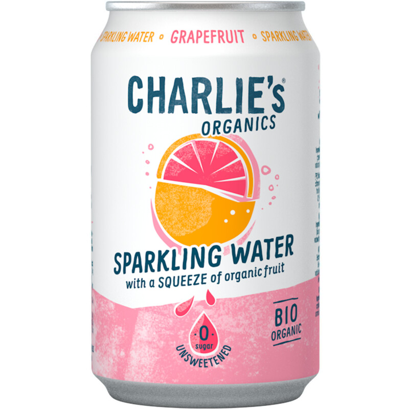 Een afbeelding van Charlie's Organics sparkling grapefruit