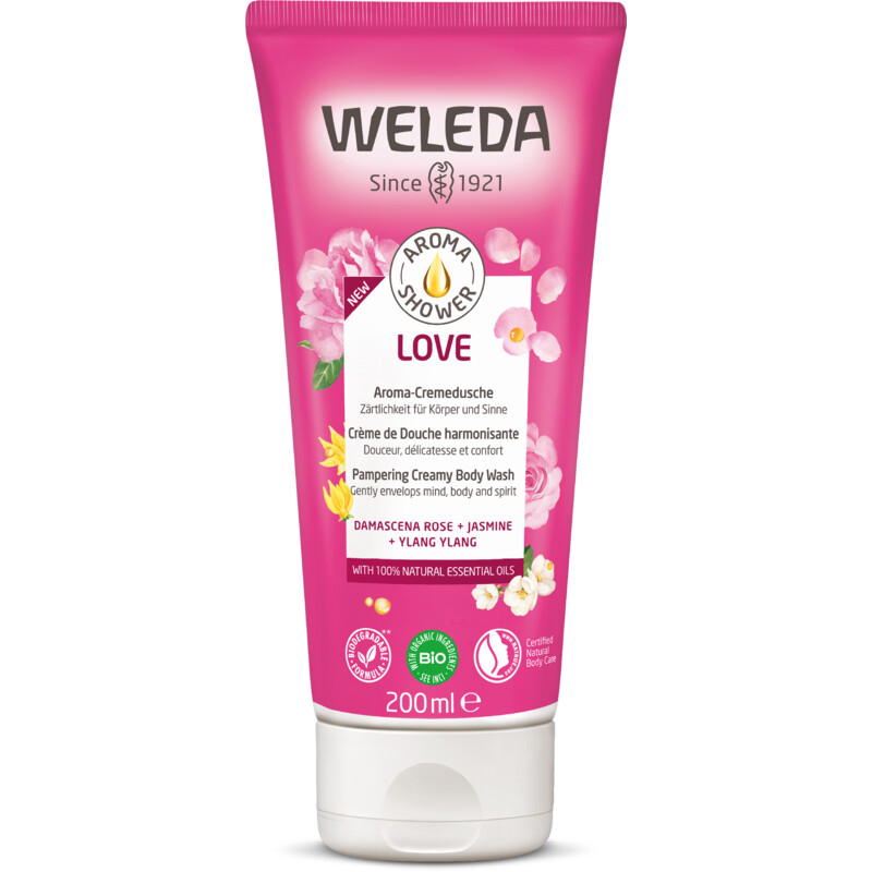 Een afbeelding van Weleda Wilde rozen harmoniserende douchecrème